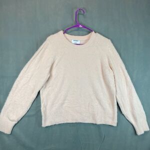Old Navy Fuzzy Sweater Women's Size XL Light Pink Crew Neck Pullover